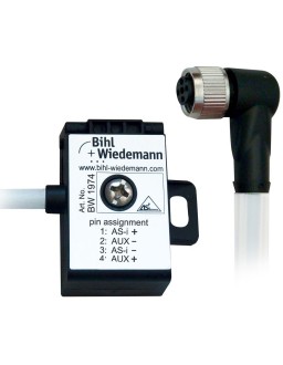 BW1974 Passive Distributor ASi/AUX to 1 x M12 cable socket, angled, 5 poles, depth 19 mm, IP67