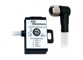BW1974 Passive Distributor ASi/AUX to 1 x M12 cable socket, angled, 5 poles, depth 19 mm, IP67