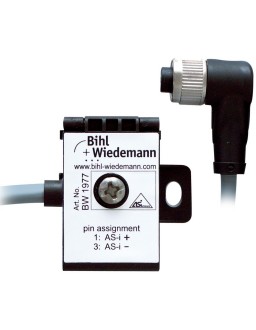 BW1977 Passive Distributor ASi to 1 x M12 cable socket, angled, 5 poles, depth 19 mm, IP67