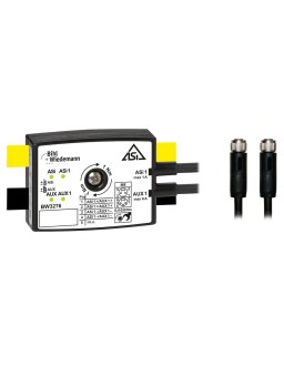 BW3276 Passive Distributor ASi/AUX to 1 x M8 cable socket, straight, 5 poles and 1 x M8 cable socket, straight, 4 poles, depth 19 mm, IP67