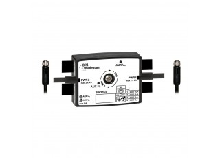 BW3763 Passive Distributor AUX to 2 x M8 cable sockets, straight, 4 poles, 19 mm deep, IP67 BW3763 Passive Distributor AUX to 2 x M8 cable sockets, straight, 4 poles, 19 mm deep, IP67