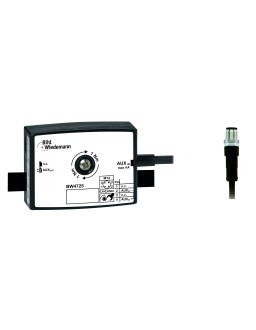 BW4725 Passive Distributor AUX, 1 x M12 cable plug, straight, 4 poles, to 1 x AUX profile cable, depth 19 mm, IP67
