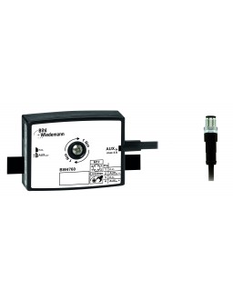 BW4760 Passive Distributor AUX, 1 x M12 cable plug, straight, 4 poles, to 1 x AUX profile cable, depth 19 mm, IP67