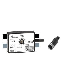 BWU4912 Passive Distributor AUX to 1 x M12 power cable socket, straight, L-coded, 4 poles, depth 25 mm, IP67