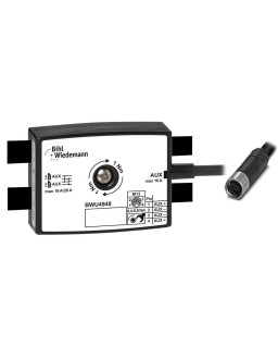 BWU4948 Passive Distributor AUX, 16A/20A, to 1 x M12 power cable socket, straight, L-coded, 4 poles, depth 25 mm, IP67