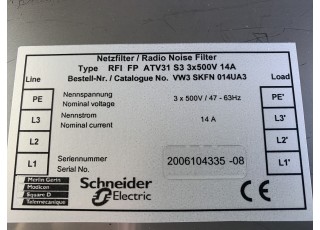 RFI FP ATV31S3 3*500V 14A-InStock Netzfilter RFI FP ATV31S3 3*500V 14A Schneider