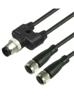 Y connection cable V15-G-BK0,3M-PUR-A-T-V15-G-Y70