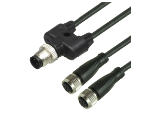 Y connection cable V15-G-BK0,3M-PUR-A-T-V15-G-Y70