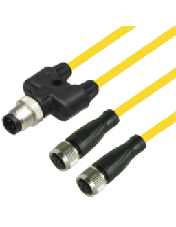 Y connection cable V1-G-YE0,6M-PUR-A1-T-V1-G