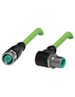 Connection cable, Ethernet V1D-G-GN1M-PUR-E2S-V1D+90-W