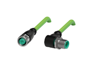Connection cable, Ethernet V1D-G-GN1M-PUR-E2S-V1D+90-W