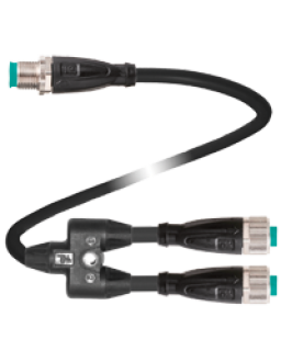 Y connection cable V1-G-0,3M-PUR-A-T-1,2M-V1-G-Y7