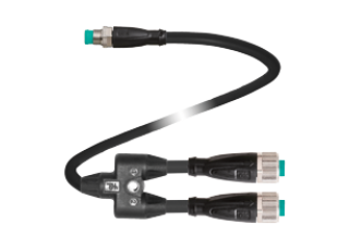 Y connection cable V11-G-0,3M-PUR-U-T-0,3M-V31-GM Y connection cable V11-G-0,3M-PUR-U-T-0,3M-V31-GM