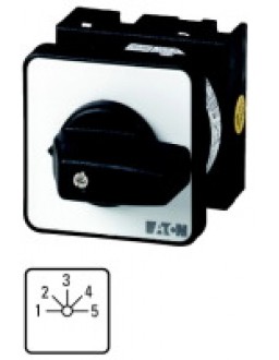 004038 4038 - T3-5-15139/E - Step switches, Contacts: 10, 32 A, front plate: 1-5, 45 °,