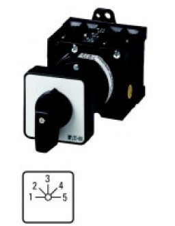 004041 4041 - T3-5-15139/Z - Step switches, Contacts: 10, 32 A, front plate: 1-5, 45 °,