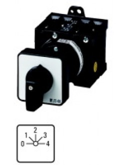 004275 4275 - T3-6-15145/Z - Step switches, Contacts: 12, 32 A, front plate: 0-4, 45 °,