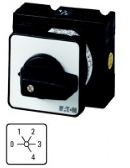 005836 5836 - T3-9-15238/E - Multi-speed switches, Contacts: 18, 32 A, 4 speeds, front