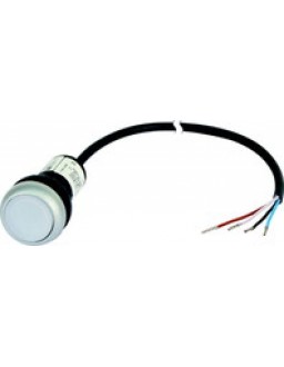 185600 - Illuminated pushbutton actuator, classic, flat, maintained, 1 N/O, whit