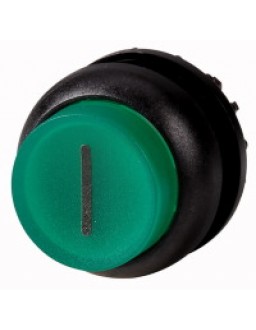 216978 - M22S-DLH-G-X1 - Illuminated pushbutton actuator, raised, green I, momen