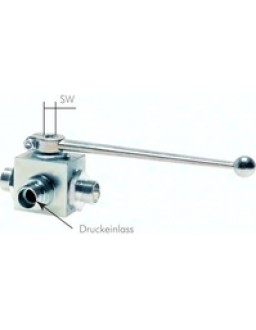 KH3/10SLHD Hochdruck-3-Wege Kugelhahn, L-Bohrung, 10 S, PN 500