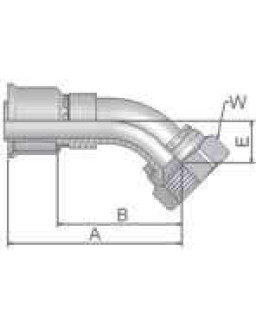 Parker 13726-12-12-SM Female JIC 37˚ - Swivel DKJ 45° UNF1 1/16″-12