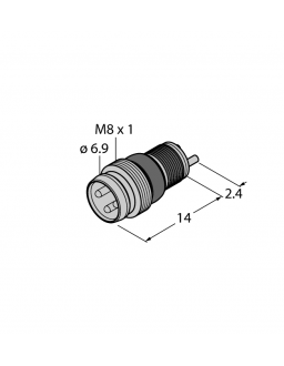Round connector M8 x 1 / Ø 8 mm ESGP3L Round connector M8 x 1 / Ø 8 mm ESGP3L