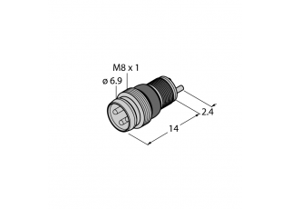 Round connector M8 x 1 / Ø 8 mm ESGP3L