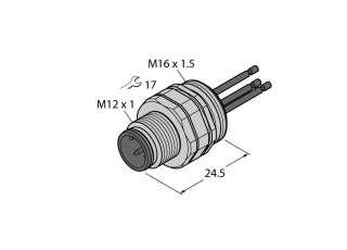 Male Receptacle with Stranded Wires, Front-mounted EC-FSD4.5-0.5/16 Male Receptacle with Stranded Wires, Front-mounted EC-FSD4.5-0.5/16