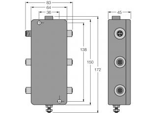 IP67 Junction Box, 4-Channel JBBS-49-E413/EX