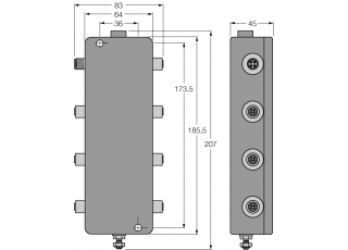 IP67 Junction Box, 6-Channel JBBS-49-E613/EX