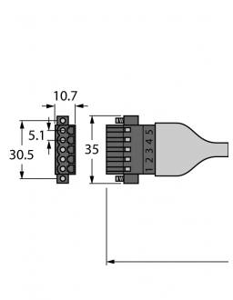Bus Cable for CAN (DeviceNet, CANopen) CBC5 5723-0.5M