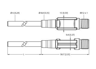 Temperature Detection TTM050C-206A-CF-LI6-H1140-L100-50/50°C Temperature Detection TTM050C-206A-CF-LI6-H1140-L100-50/50°C