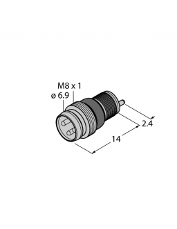 M8 x 1 / Ø 8 mm round connector ESGP4P