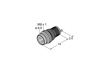 M8 x 1 / Ø 8 mm round connector ESGP4P