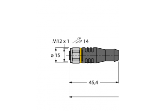 Actuator and Sensor Cable, PVC RKCV4T-P7X2-5/TEL Actuator and Sensor Cable, PVC RKCV4T-P7X2-5/TEL