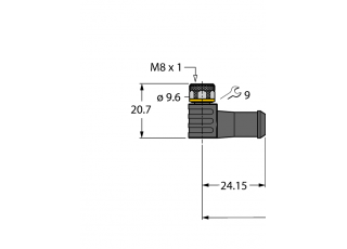 Weld-Splatter Resistant Actuator and Sensor Cable PKWC4M-0.3-PSGC4M/TXL1001