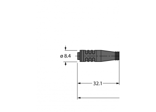 Actuator and Sensor Cable, PUR PKG3S-1.5-RSC4T/TXL Actuator and Sensor Cable, PUR PKG3S-1.5-RSC4T/TXL
