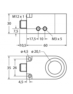 Inductive Sensor BI20R-W30-DAN6X-H1141 Inductive Sensor BI20R-W30-DAN6X-H1141