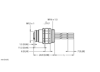 Female Flange with Stranded Wires, Front-mounted EC-FKDE4.5-0.5/16