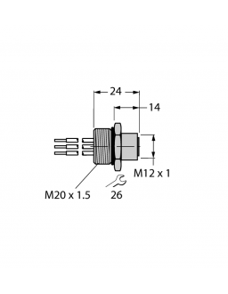 PROFIBUS-PA Receptacle FKV48-0.3M/M20/C1117 PROFIBUS-PA Receptacle FKV48-0.3M/M20/C1117