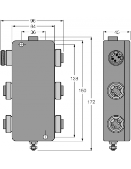 IP67 Junction Box, 4-Channel JBBS-48-M413/EX