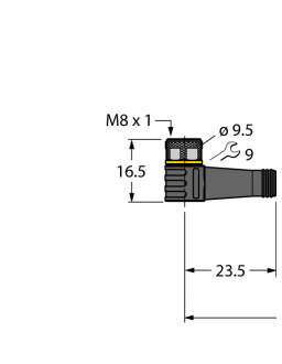 Actuator and Sensor Cable, PVC PKW3M-1-PSG3M/TEY