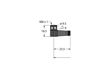 Actuator and Sensor Cable, PVC PKW3M-1-PSG3M/TEY Actuator and Sensor Cable, PVC PKW3M-1-PSG3M/TEY
