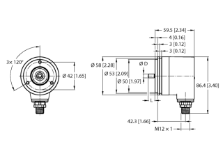Absolute Rotary Encoder - Multiturn REM-103SA1S-5C13S12M-H1181