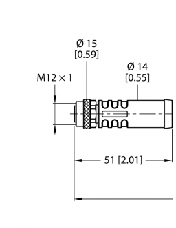 Supply Cable - M12 Power RKP46PSA-0.6-RSP46PSA/TXL