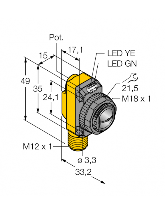 Photoelectric Sensor QS18VP6CV15Q8