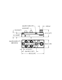 Passive Actuator/Sensor Junction Box, 4 Ports TB-4M8M-3P2-FS8