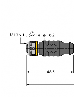 Actuator and Sensor Cable, PUR RKC4T-P7X2-5/TXL