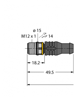Actuator and Sensor Cable, PUR RSC4.5T-2/TXO3700