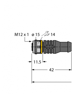 Actuator and Sensor Cable, PUR RKC4.5T-10-RSC4.5T/TXO